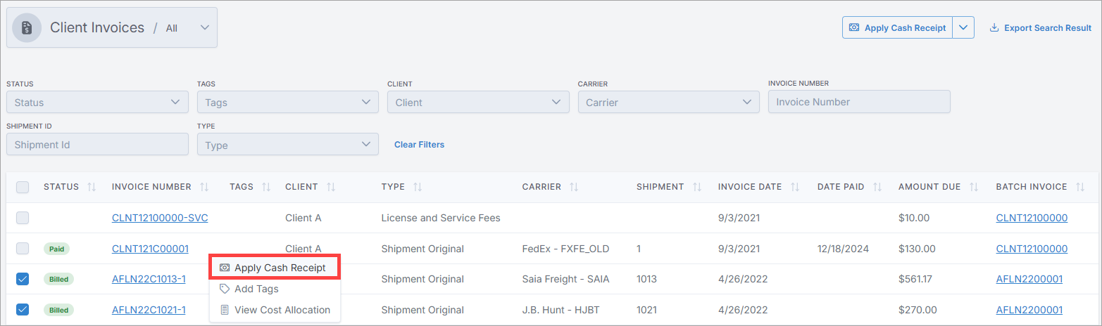 Client Invoices | Corsair Docs
